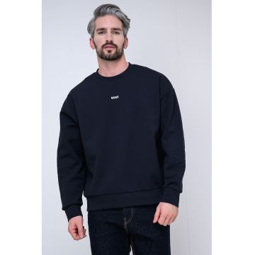 Bluza de trening cu decolteu la baza gatului si detaliu logo