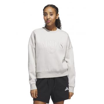 Bluza de trening cu decolteu la baza gatului si logo brodat