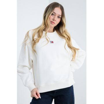 Bluza de trening cu decolteu la baza gatului si logo discret