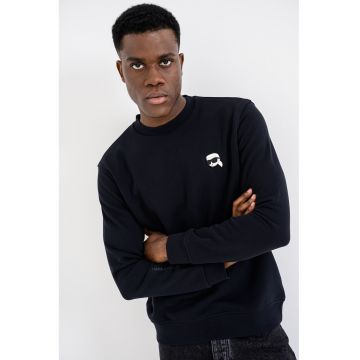 Bluza de trening cu decolteu la baza gatului si logo pe piept