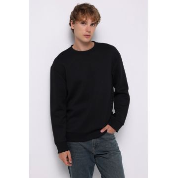 Bluza de trening cu decolteu la baza gatului texturata