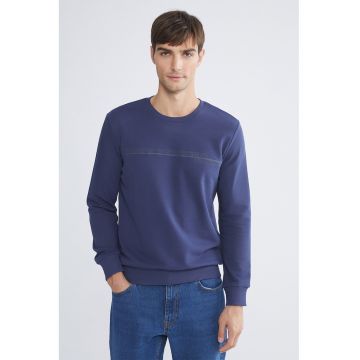 Bluza de trening cu decolteu rotund si imprimeu