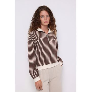 Bluza de trening cu dungi si maneci cazute