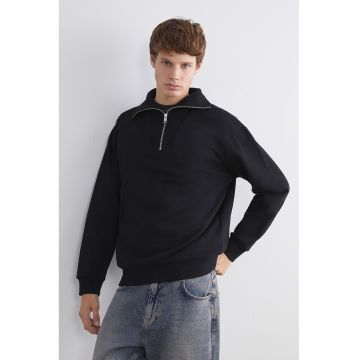 Bluza de trening cu fenta cu fermoar