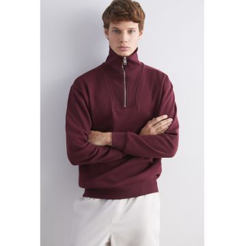 Bluza de trening cu fenta cu fermoar