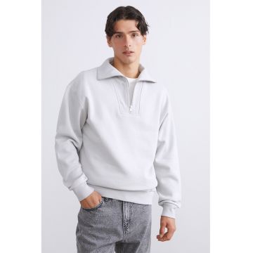 Bluza de trening cu fenta cu fermoar