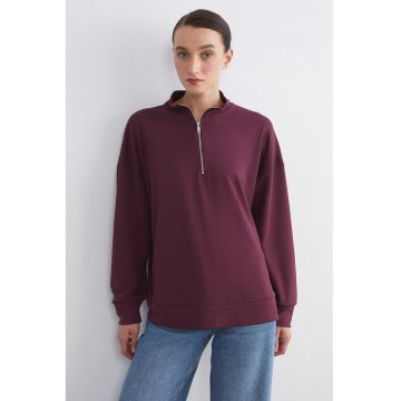 Bluza de trening cu fenta cu fermoar