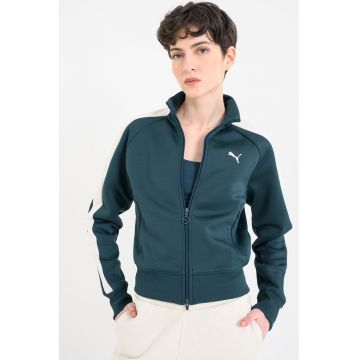 Bluza de trening cu fermoar si maneci raglan