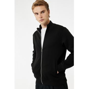 Bluza de trening cu fermoar si model uni