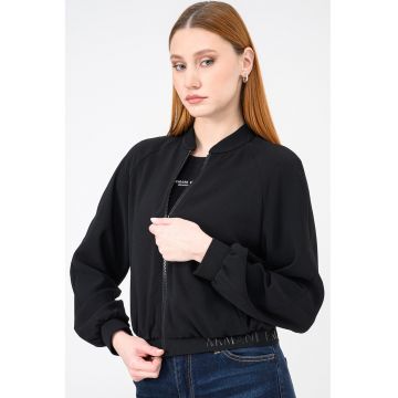 Bluza de trening cu fermoar si terminatie elastica cu logo