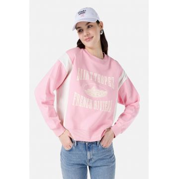 Bluza de trening cu insertii contrastante