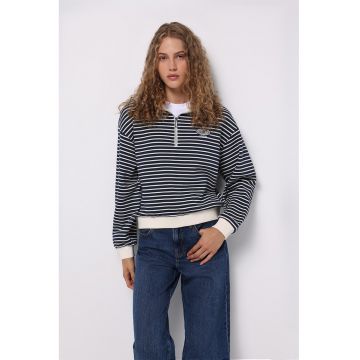 Bluza de trening cu maneci cazute si dungi