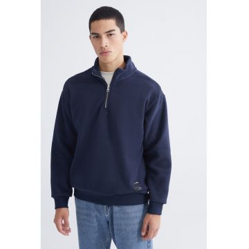 Bluza de trening cu maneci cazute si model uni