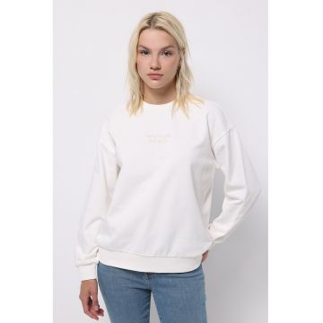 Bluza de trening cu maneci cazute si text