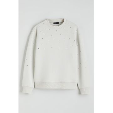 Bluza de trening din amestec de bumbac cu strasuri