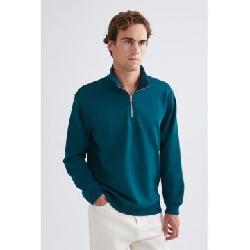 Bluza de trening din amestec de modal cu fenta cu fermoar