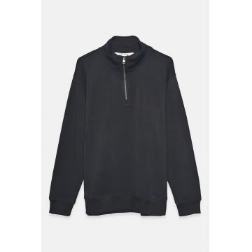 Bluza de trening din amestec de modal cu fenta cu fermoar