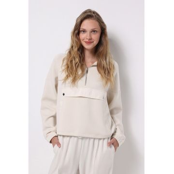 Bluza de trening din amestec de modal cu fermoar scurt