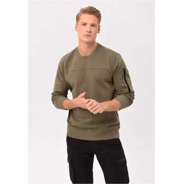 Bluza de trening din bumbac pentru barbati  B-Neck - verde masliniu