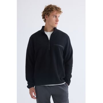 Bluza de trening din fleece cu fenta cu fermoar
