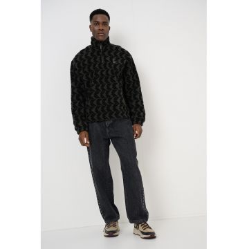 Bluza de trening din material teddy cu fermoar scurt