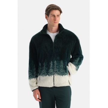 Bluza de trening din material teddy cu fermoar