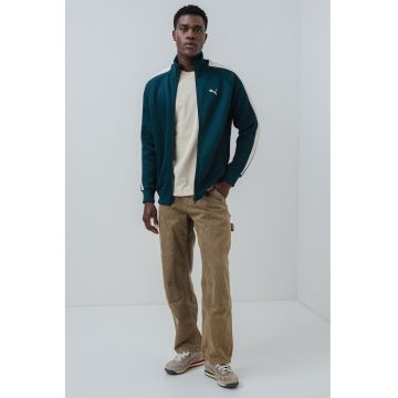 Bluza de trening regular-fit cu guler mediu si fermoar