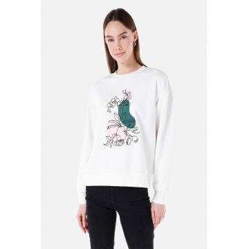 Bluza de trening regular fit cu model floral