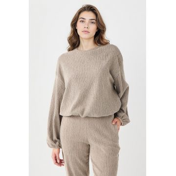 Bluza de trening texturata cu maneci cazute