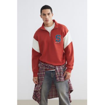 Bluza lejera de trening cu fenta cu fermoar