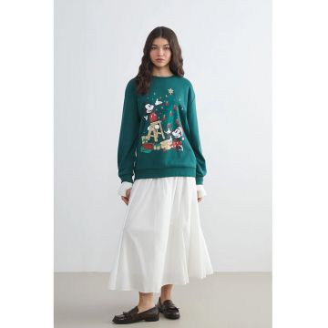 Bluza lejera de trening cu model de Craciun