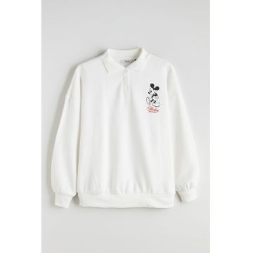 Bluza polo de trening cu imprimeu text