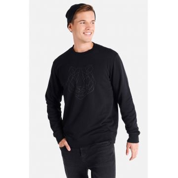 Bluza sport cu decolteu la baza gatului si imprimeu