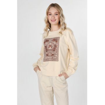 Bluza sport de bumbac cu imprimeu