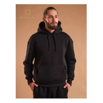 Hanorac albastru cu gluga pentru barbati