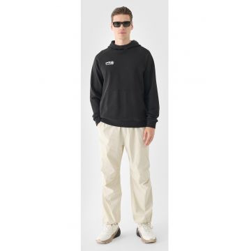 Hanorac barbati  negru - bumbac 100% - croiala normala - gluga integrata - buzunar cangur