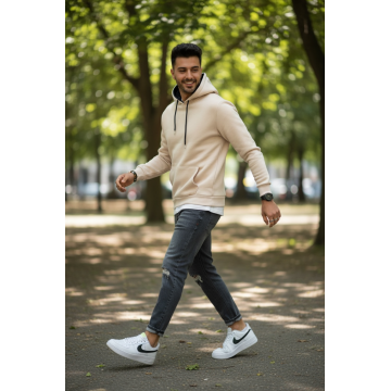 Hanorac barbati slim fit  crem 13411