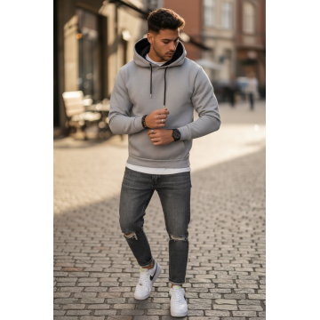 Hanorac barbati slim fit  gri 13411