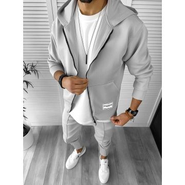 Hanorac barbati slim fit gri deschis 1033 D2-5.1