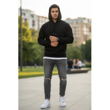 Hanorac barbati slim fit  negru 13411