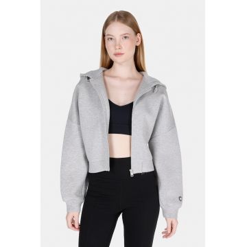 Hanorac crop cu maneci cazute