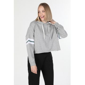 Hanorac crop cu maneci cazute