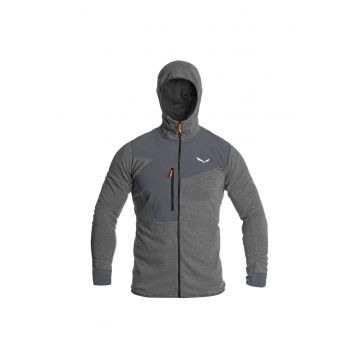 Hanorac cu fermoar  Puez 2 - negru melanj - material hibrid - marimea