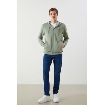 Hanorac din amestec de bumbac cu fermoar