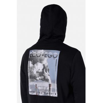 Hanorac din amestec de bumbac cu imprimeu pe partea din spate