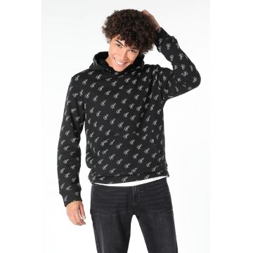 Hanorac din amestec de bumbac cu model text