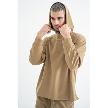 Hanorac din amestec de lana cu logo brodat