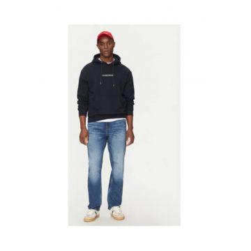 Hanorac din bumbac cu detaliu logo si buzunar kangaroo