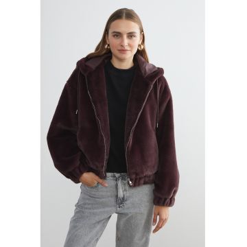 Hanorac din plus cu fermoar