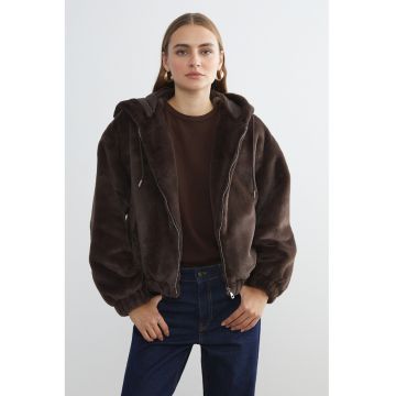 Hanorac din plus cu fermoar